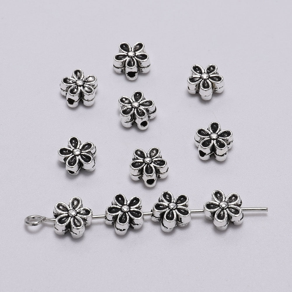 6mm Tibetan Antique Spacer Flower Bead 50pcs
