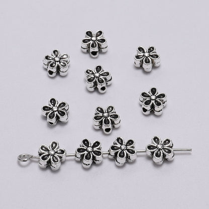 6mm Tibetan Antique Spacer Flower Bead 50pcs