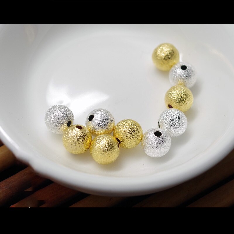 4-12mm Round Frosted Ball Spacer Beads, 20-100pcs