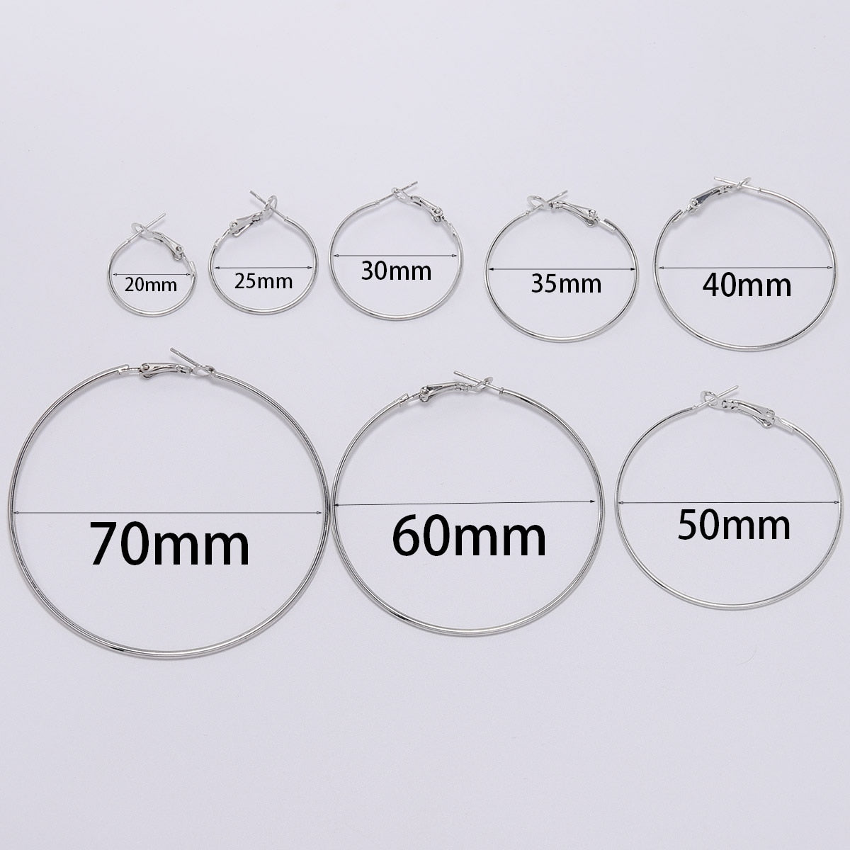 20-50mm Gold Circle Hoop Earrings