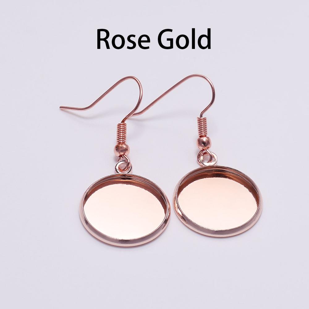 10-25mm Tray Bezel Cabochon Earring Hook, 10pcs