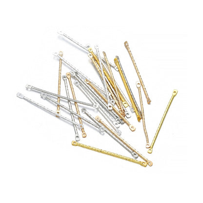 15-40mm Gold Stripe Double Cylinder Bar Earrings, 100Pcs
