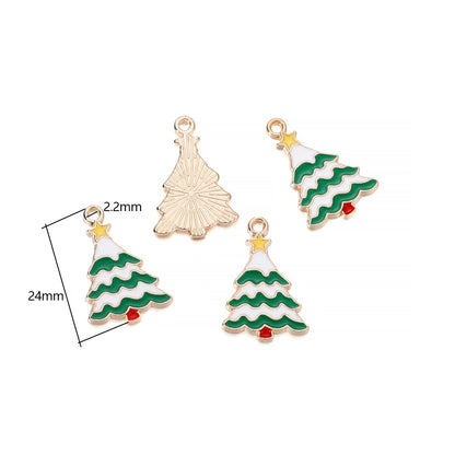 Pendentifs de Noël en métal émaillé, 10-15 pièces