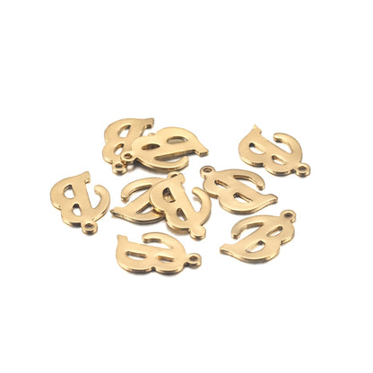 Pendentifs lettres de l'alphabet anglais en acier inoxydable, 26 pièces