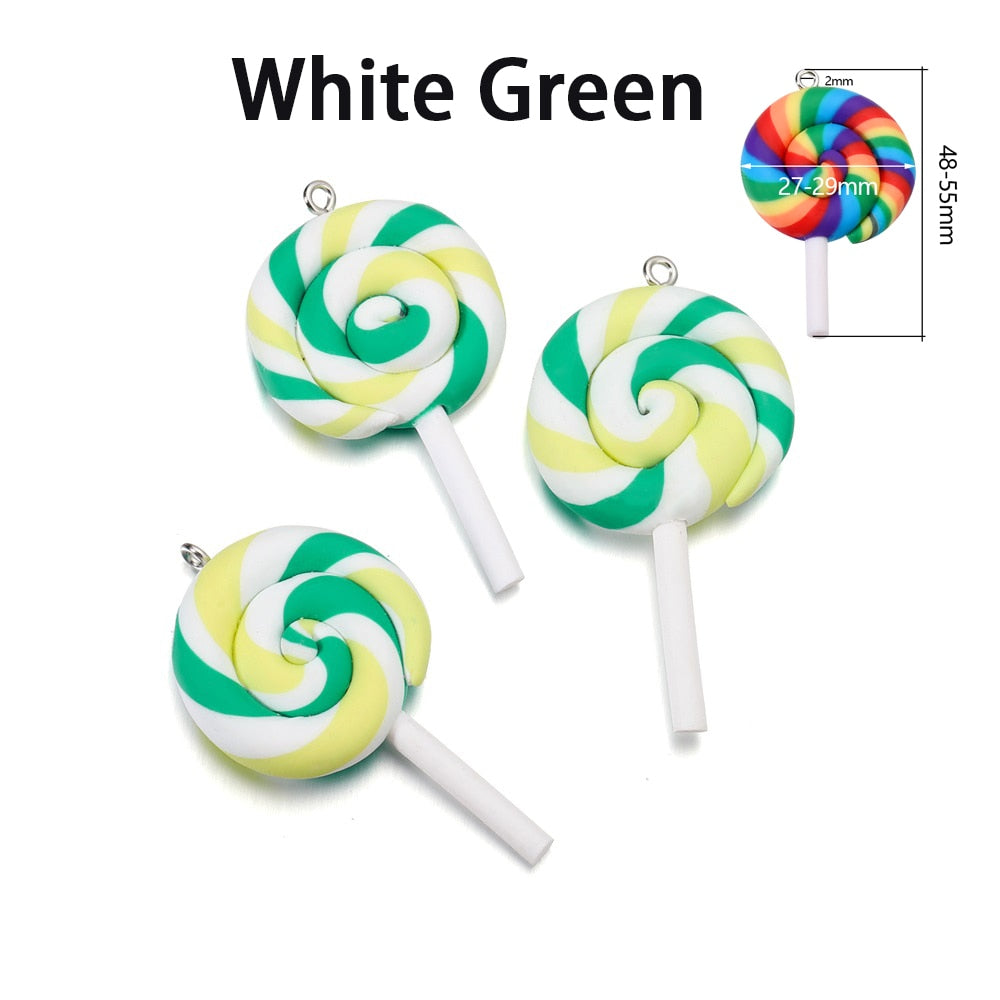 Pendentif mignon en argile polymère guimauve couleur bonbon, 10 pièces