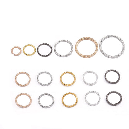 30-100pcs 8-20mm Gold Twisted Jump Rings