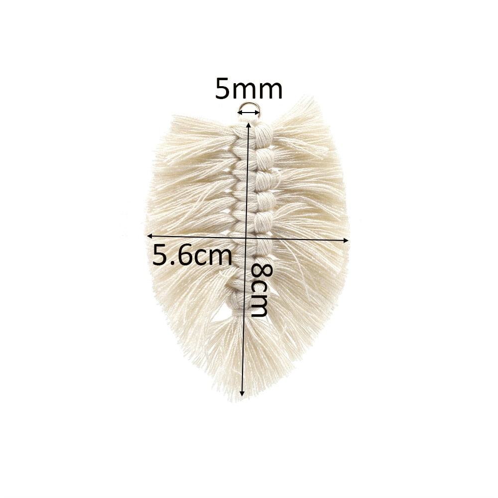 Braided Tassels Leaves Shape Pendant, 2-6 Pcs