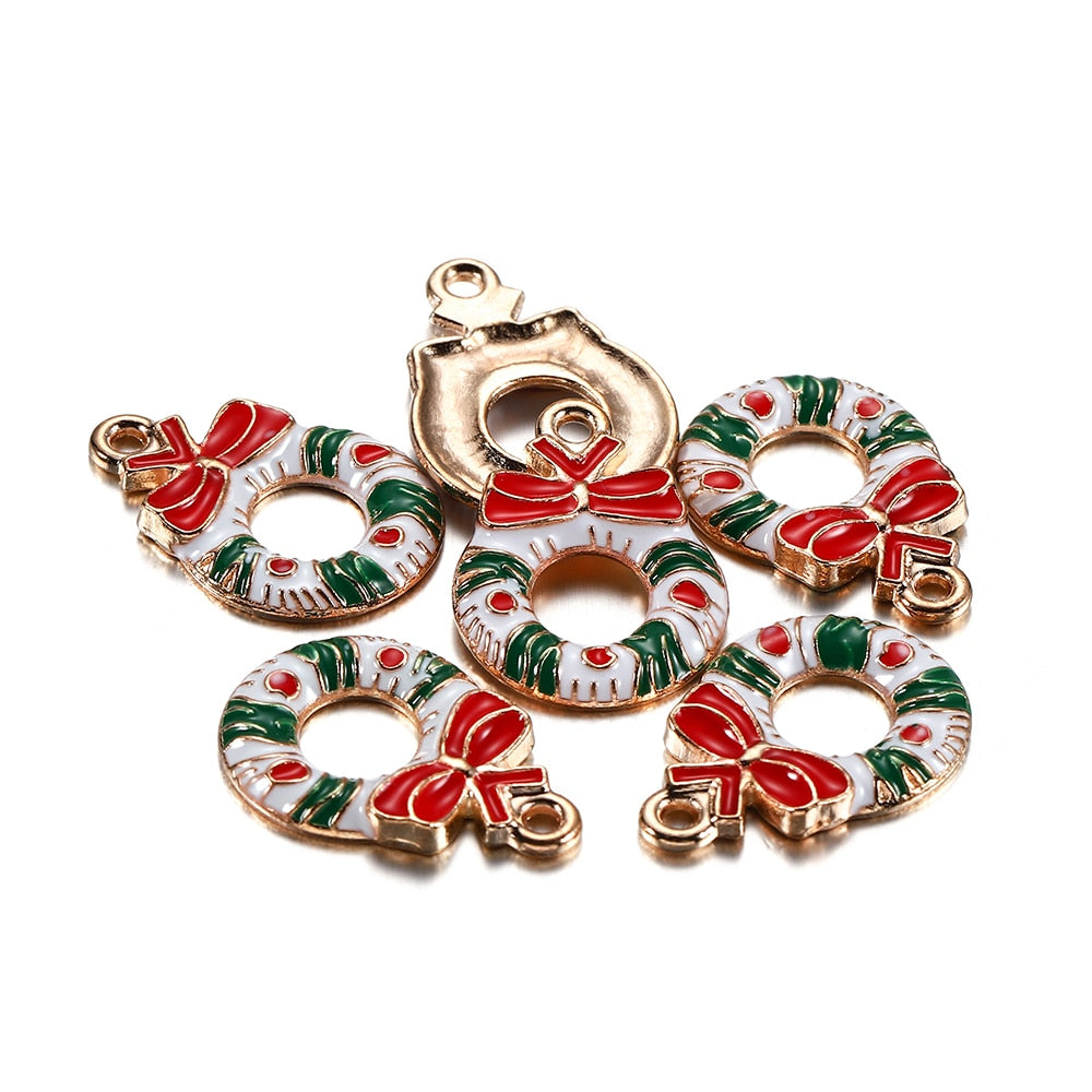 Pendentifs de Noël en métal émaillé, 10-15 pièces