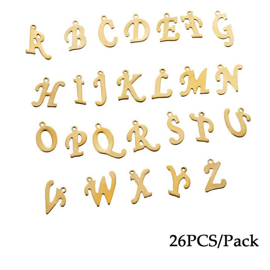 Stainless steel English Alphabet Letters Pendants, 26pcs