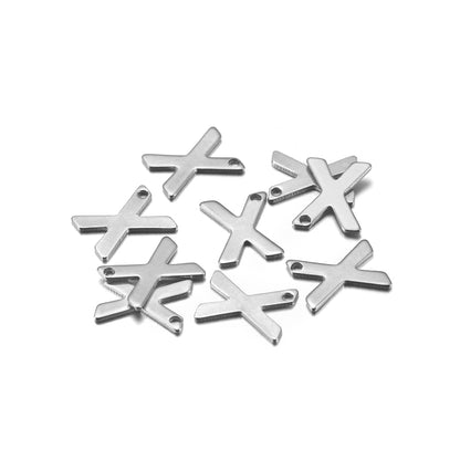 Pendentif lettre alphabet AZ en acier inoxydable, 50 pièces