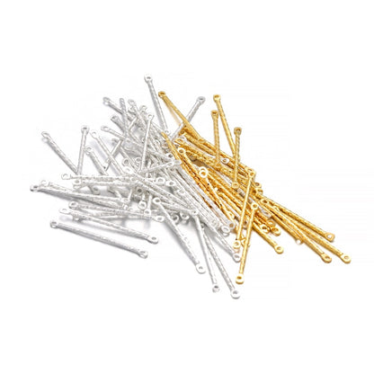 15-40mm Gold Stripe Double Cylinder Bar Earrings, 100Pcs