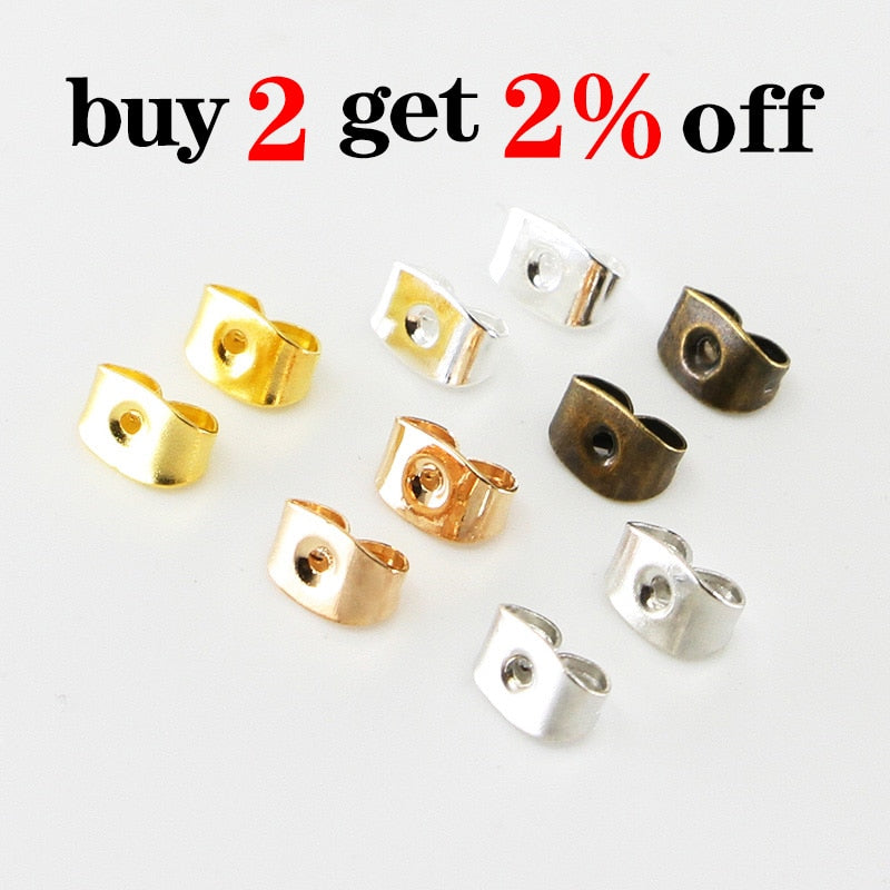 Butterfly Ear Stopper Earring Backs, 200pcs
