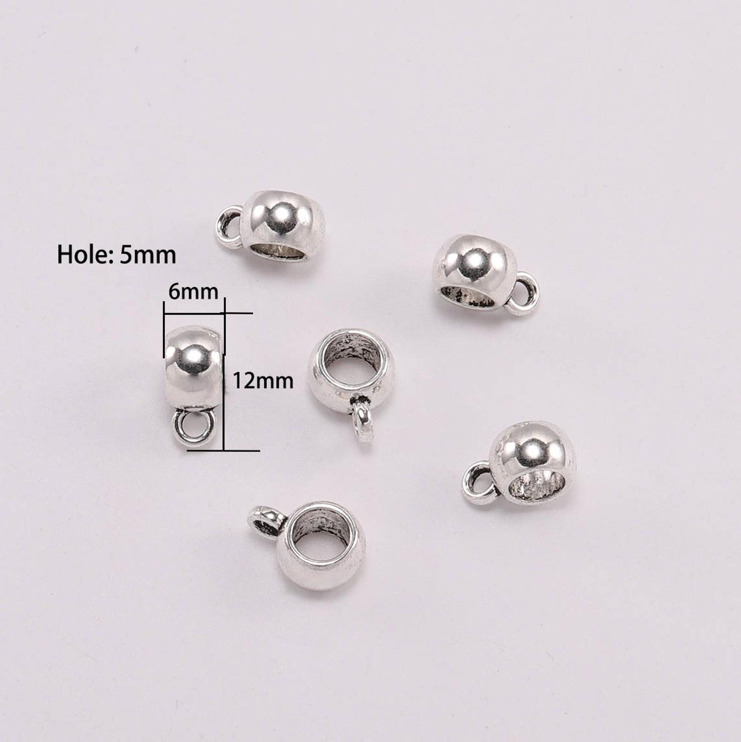 Antique Silver Clip Bail Connector Beads, 20pcs/lot