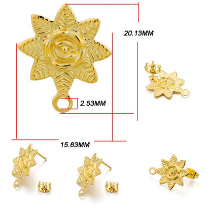 Stainless Steel Geometric Earring Stud Base, 10pcs