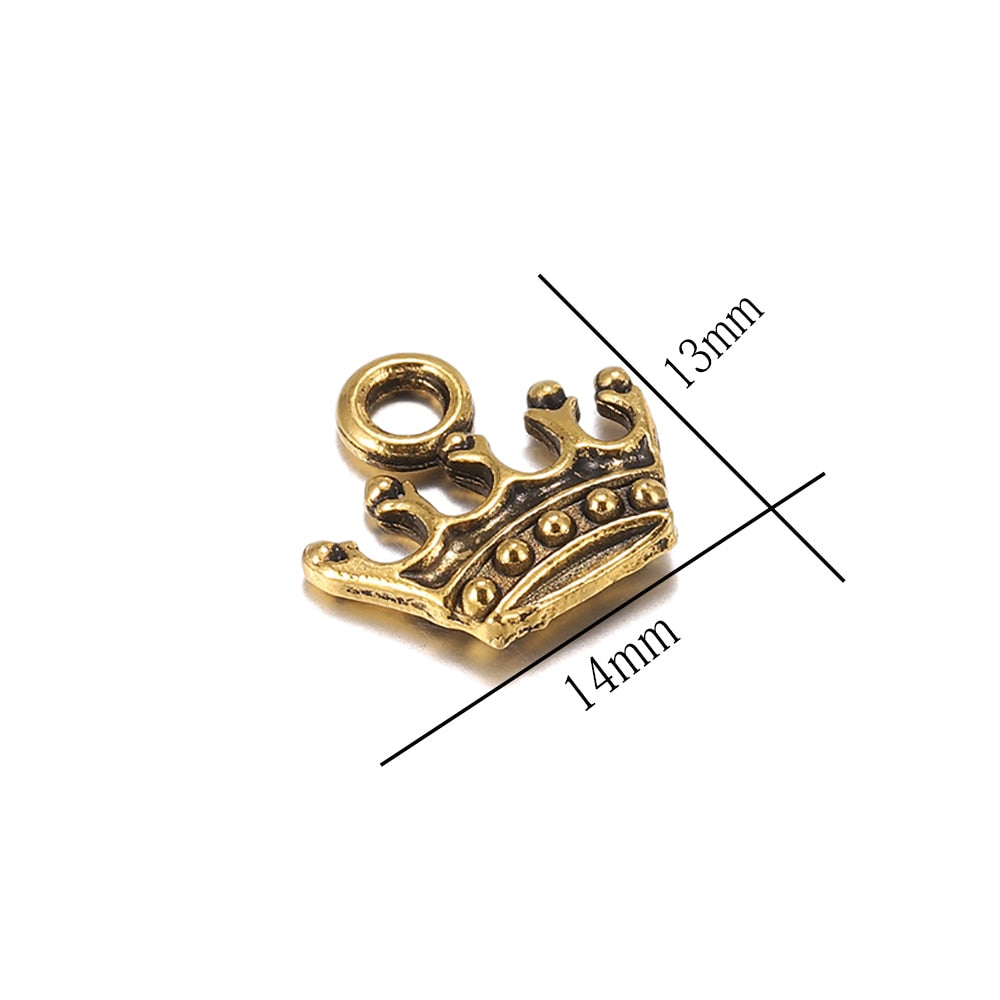 20 pendentifs couronne à breloques tibétaines 13x14mm