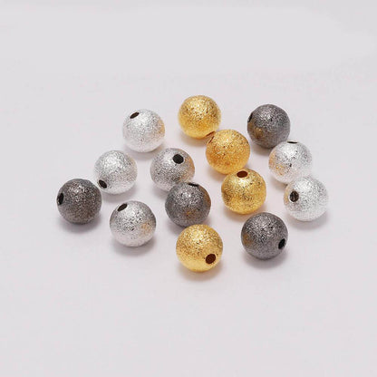 4-12mm Round Frosted Ball Spacer Beads, 20-100pcs