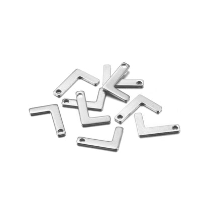 Pendentif lettre alphabet AZ en acier inoxydable, 50 pièces