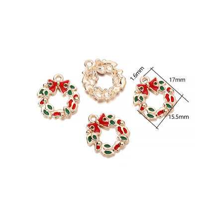 Pendentifs de Noël en métal émaillé, 10-15 pièces