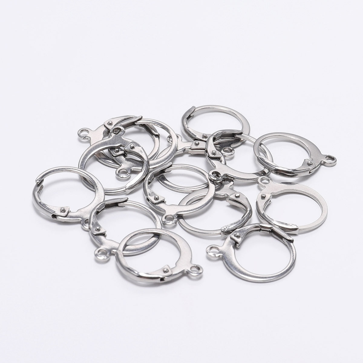 Stainless Steel French Lever Earring Hooks 14x12mm, 20pcs