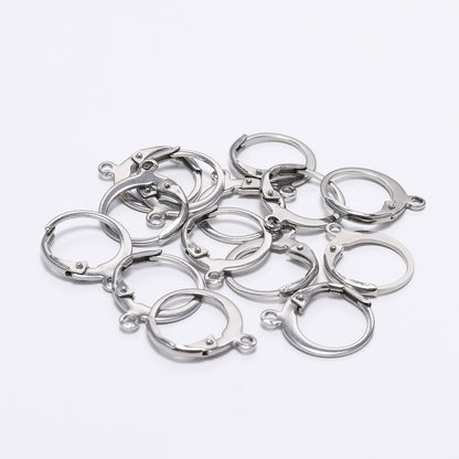 Stainless Steel French Lever Earring Hooks 14x12mm, 20pcs