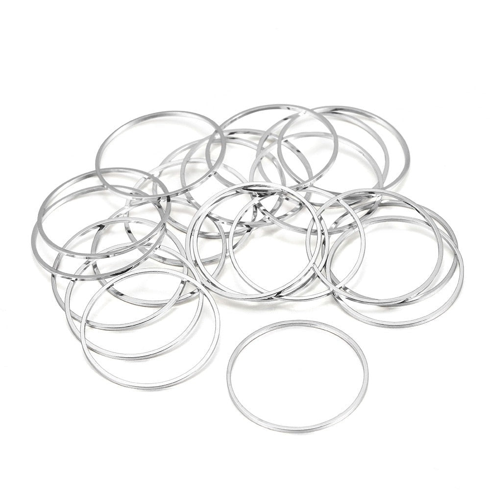 Cerceaux de fils de boucle d'oreille à anneau fermé en laiton de 8 à 40 mm, 20 à 50 pièces