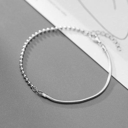 Asymmetry Snake Chain Bead Bracelet