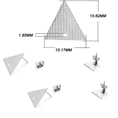 Stainless Steel Geometric Earring Stud Base, 10pcs