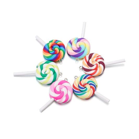 Süßer Candy Color Marshmallow Polymer Clay Anhänger, 10 Stück