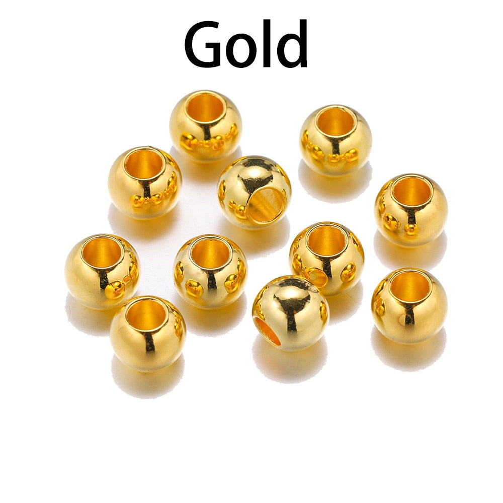 50-100pcs Big Hole CCB Beads