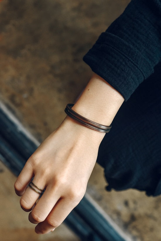 Rustic Viking Luck Cuff: Vintage Copper Bracelet for Men and Women