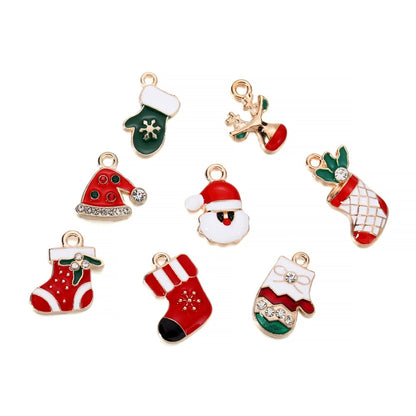 Pendentifs de Noël en métal émaillé, 10-15 pièces
