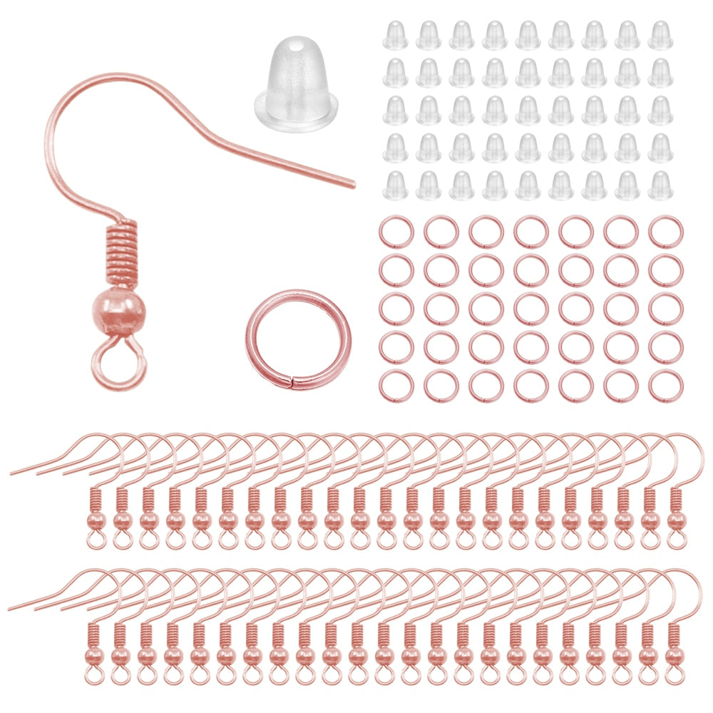 Earring Making Set: Hooks, Rings & Connects, 100-300pcs