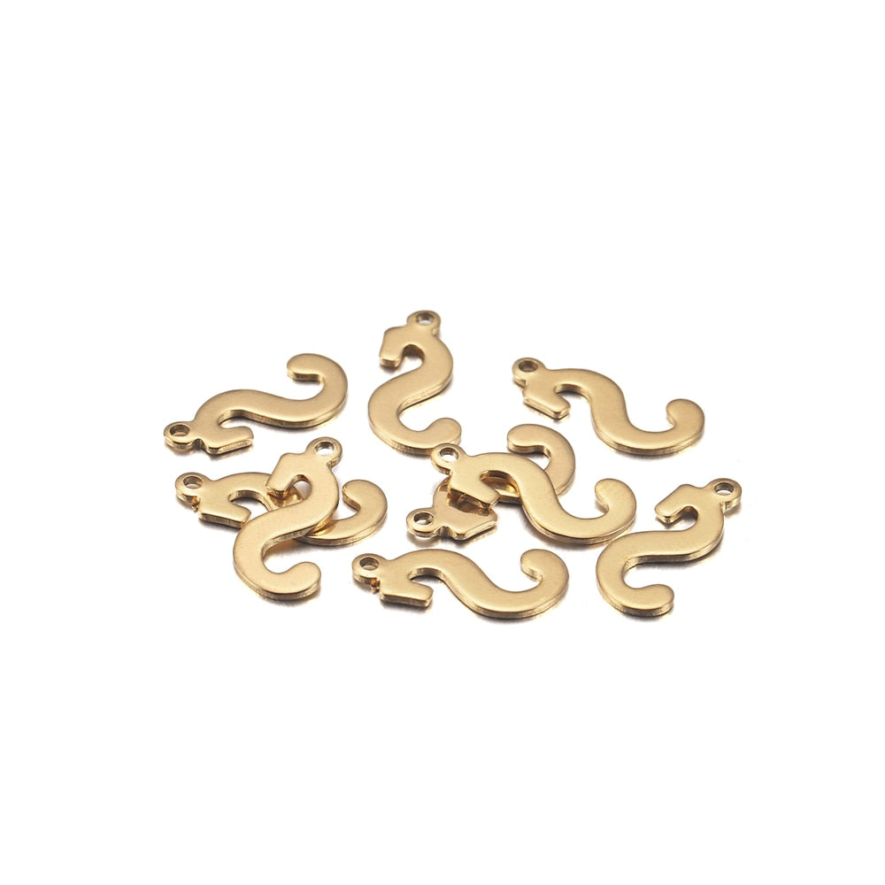 Pendentifs lettres de l'alphabet anglais en acier inoxydable, 26 pièces