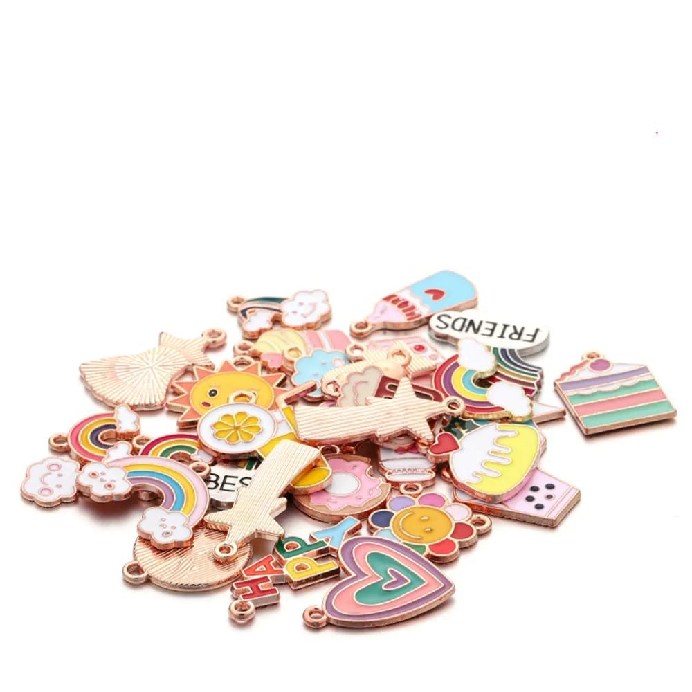 Cute Sun Keychain Cartoon Printing Connectors, 4Pcs