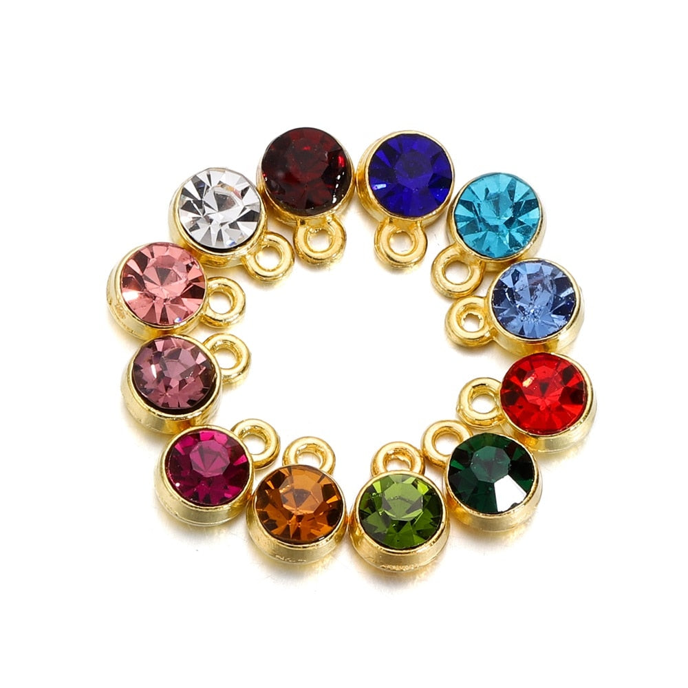 Colorful Crystal Birthstone Dangle Charms