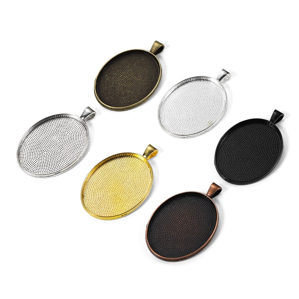 5pcs 30x40mm Gold Pendant Cabochon Base