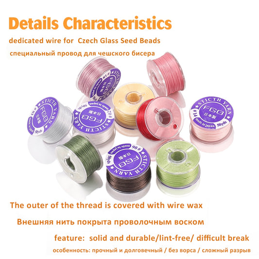High Quality Seed Beads Cord, 46m Roll