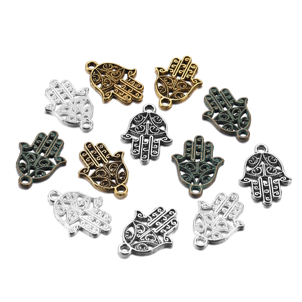 20 pendentifs à main en Bronze Antique classique, 15x21mm, 20 pièces
