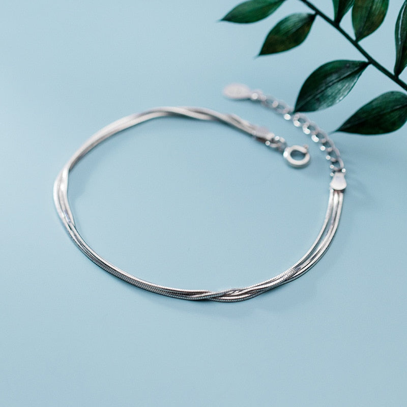 Three Layer Snake Bone Chain Bracelet