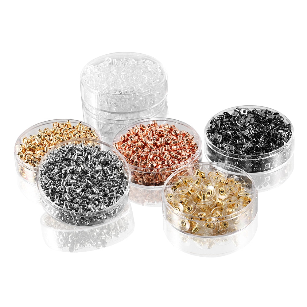 Box Silicone Bullet Earrings Back, 800Pcs