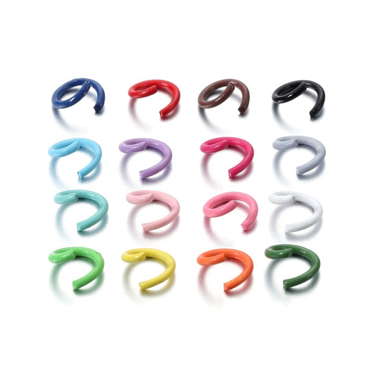 1.2x8mm Colorful Metal Jump Rings, 100pcs