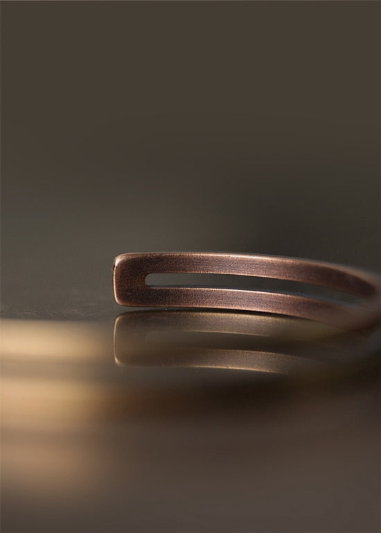 Rustic Viking Luck Cuff: Vintage Copper Bracelet for Men and Women