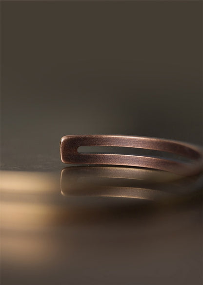Rustic Viking Luck Cuff: Vintage Copper Bracelet for Men and Women