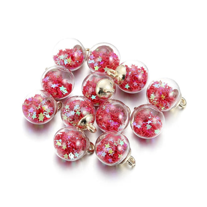 10pcs 16mm Transparent Glass Ball Star Beads