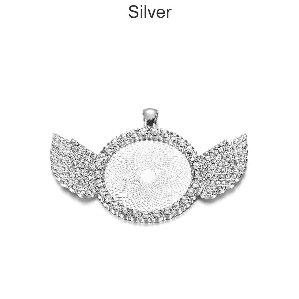 2 Stück 30 mm diamantbesetzter runder Cabochon-Sockel