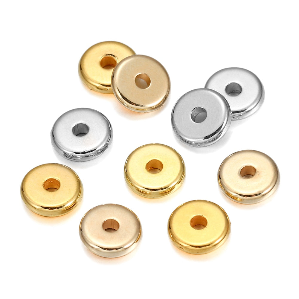 150pcs Flat Round CCB Plastic Beads, 2mm Hole