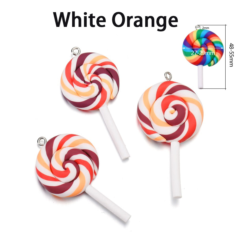 Pendentif mignon en argile polymère guimauve couleur bonbon, 10 pièces