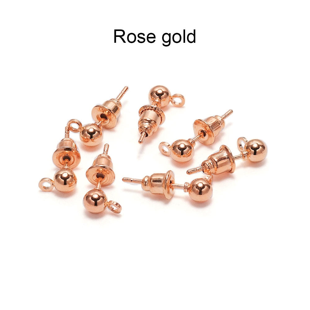 3-6mm Stud Earring Basic Pins, 20-50pcs