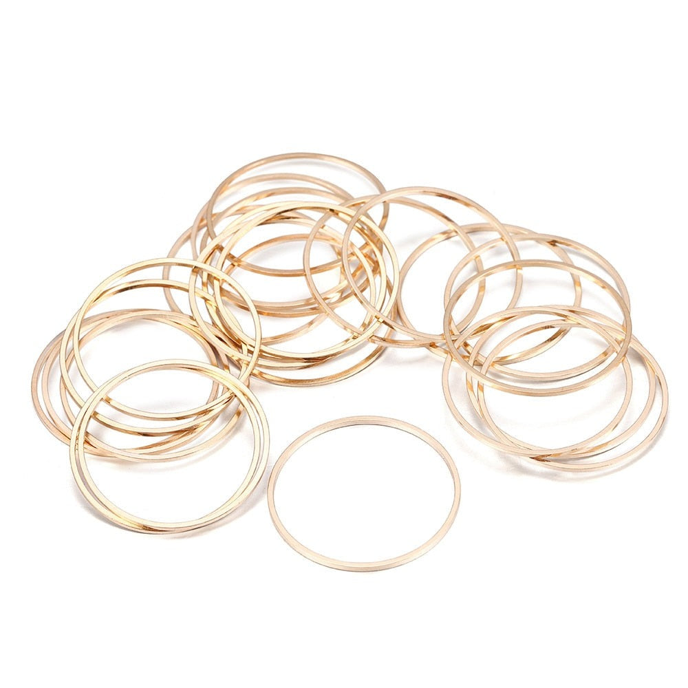 Cerceaux de fils de boucle d'oreille à anneau fermé en laiton de 8 à 40 mm, 20 à 50 pièces