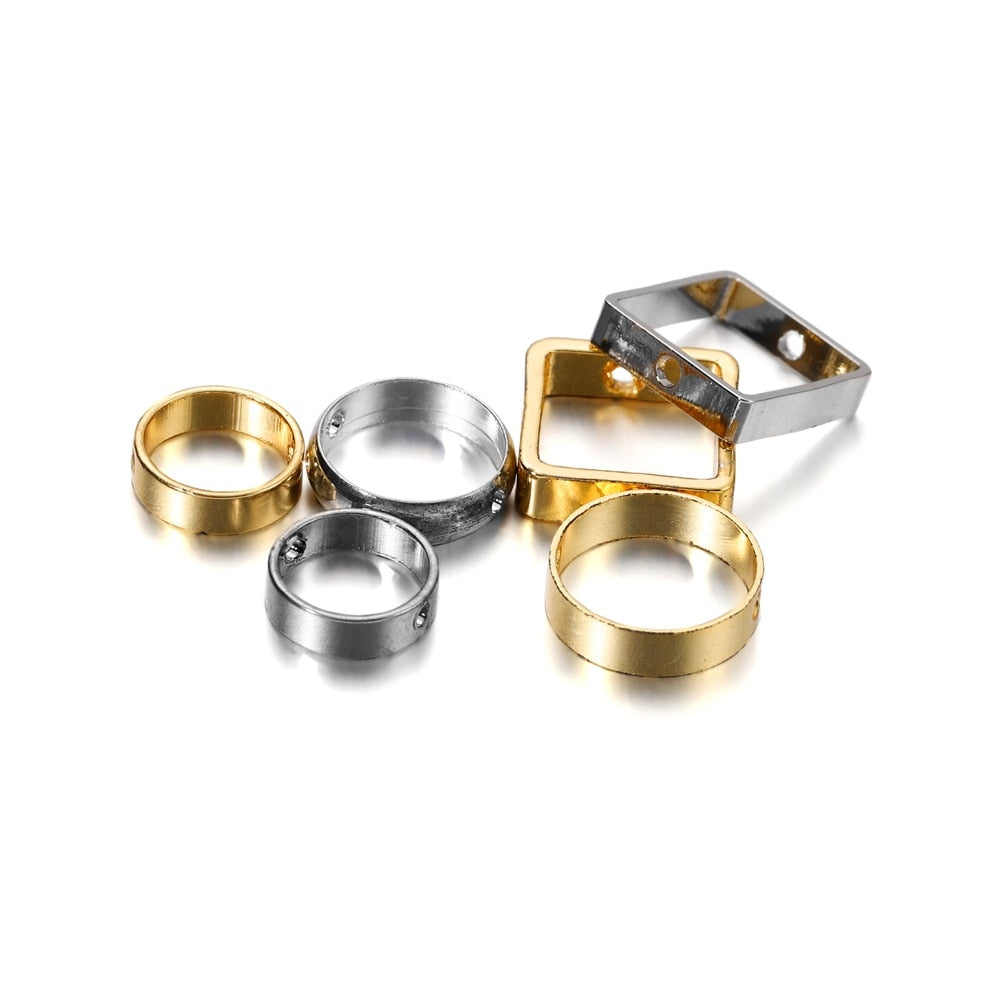 20 Stück 6-11 mm gerade Anhänger aus Metall mit geometrischem Doppellochrahmen